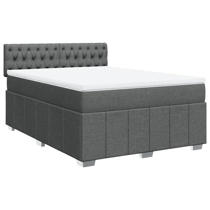Giroletto a Molle con Materasso Grigio Scuro 140x190 cm Tessuto | homemem39
