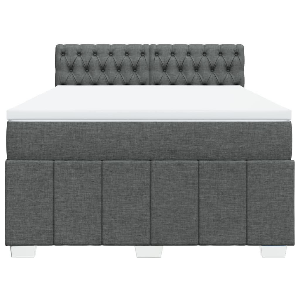 Giroletto a Molle con Materasso Grigio Scuro 140x190 cm Tessuto | homemem39