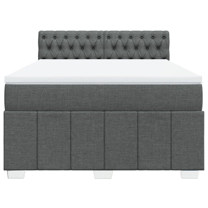 Giroletto a Molle con Materasso Grigio Scuro 140x190 cm Tessuto