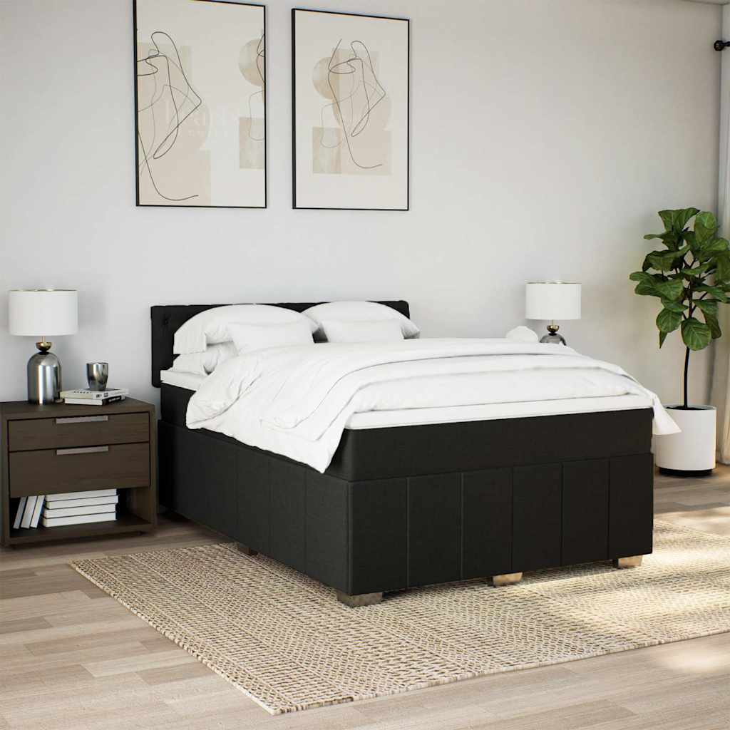 Giroletto a Molle con Materasso Nero 140x190 cm in Tessuto | homemem39