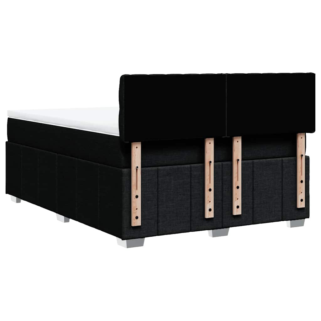 Giroletto a Molle con Materasso Nero 140x190 cm in Tessuto | homemem39