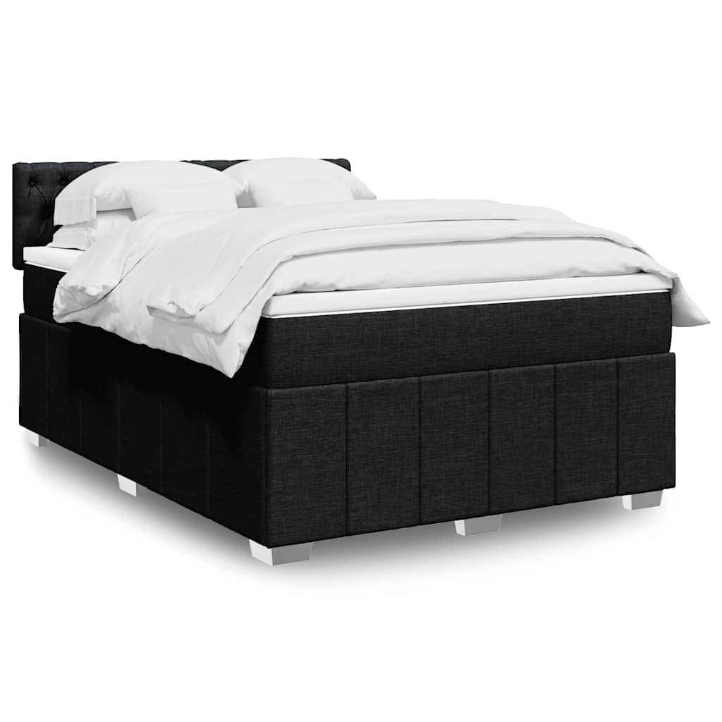 Giroletto a Molle con Materasso Nero 140x190 cm in Tessuto | homemem39