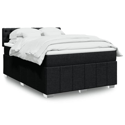 Giroletto a Molle con Materasso Nero 140x190 cm in Tessuto | homemem39