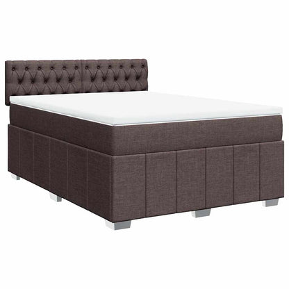Giroletto a Molle con Materasso Marrone Scuro 140x190cm Tessuto | homemem39