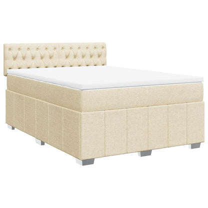 Giroletto a Molle con Materasso Crema 140x19 cm in Tessuto | homemem39