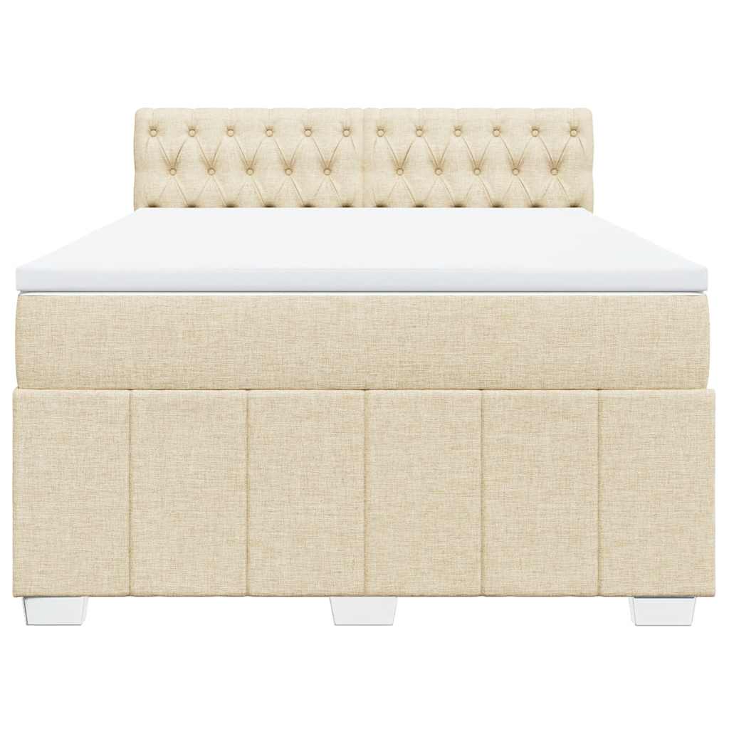 Giroletto a Molle con Materasso Crema 140x19 cm in Tessuto | homemem39
