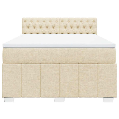 Giroletto a Molle con Materasso Crema 140x19 cm in Tessuto | homemem39