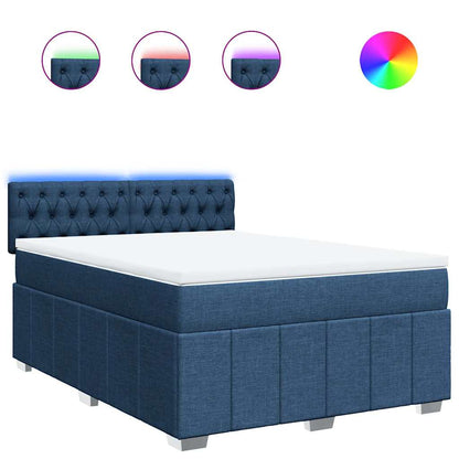Giroletto a Molle con Materasso Blu 140x190 cm in Tessuto | homemem39