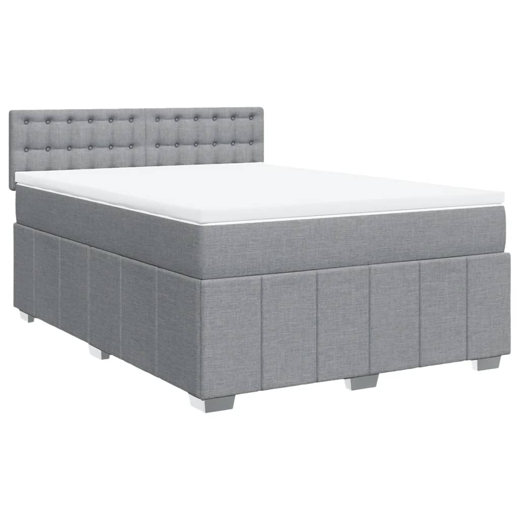 Giroletto a Molle con Materasso Grigio Chiaro 140x190cm Tessuto | homemem39
