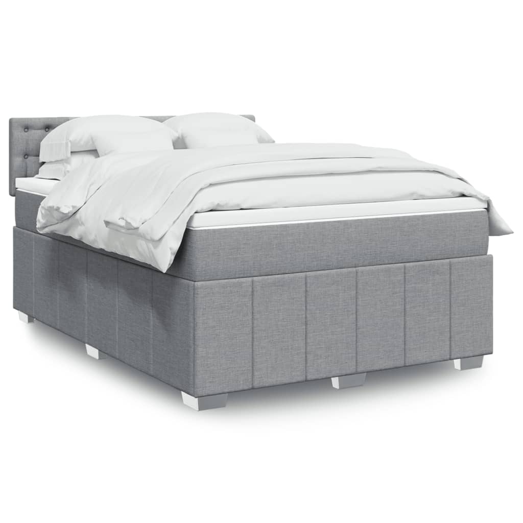 Giroletto a Molle con Materasso Grigio Chiaro 140x190cm Tessuto | homemem39