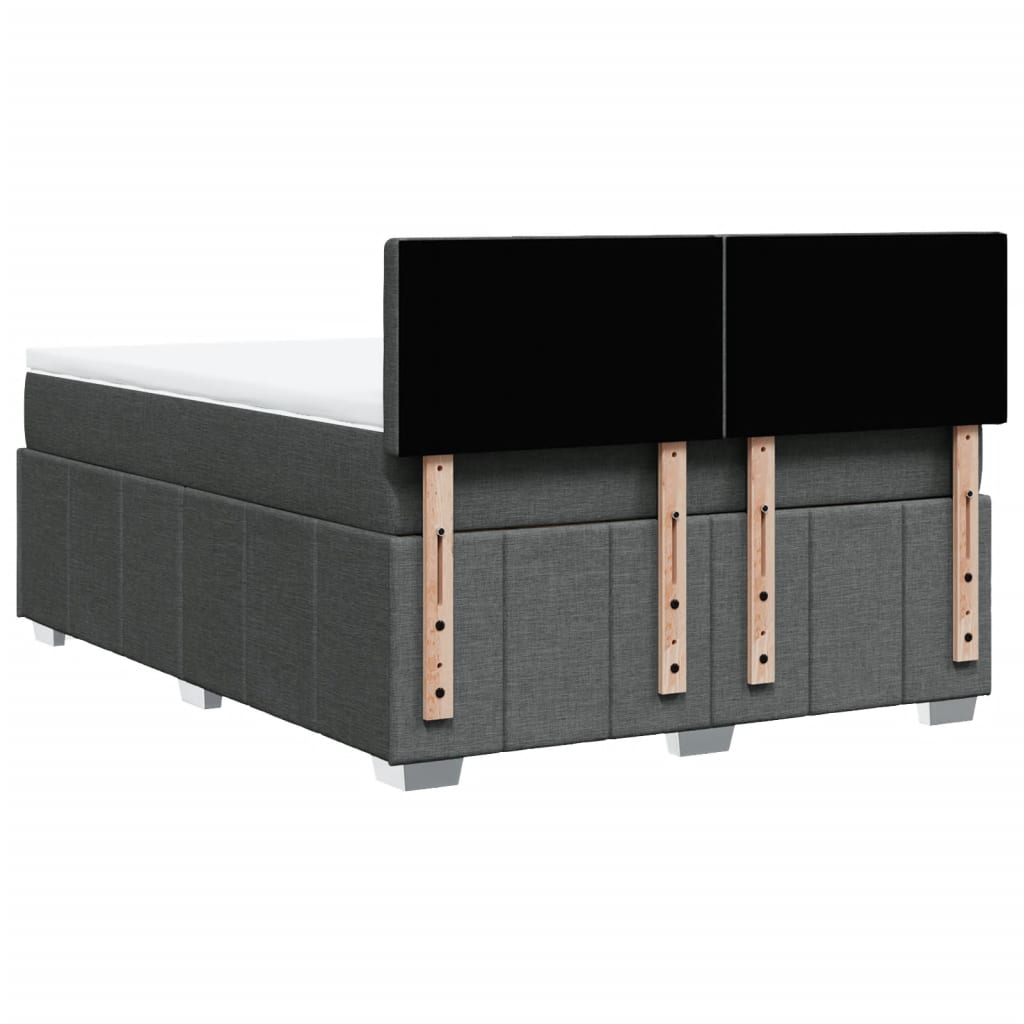 Giroletto a Molle con Materasso Grigio Scuro 140x190 cm Tessuto | homemem39