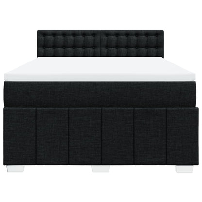 Giroletto a Molle con Materasso Nero 140x190 cm in Tessuto