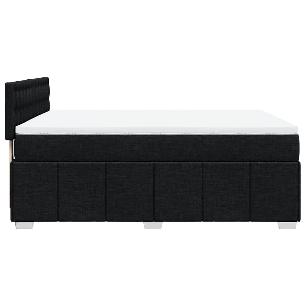 Giroletto a Molle con Materasso Nero 140x190 cm in Tessuto | homemem39