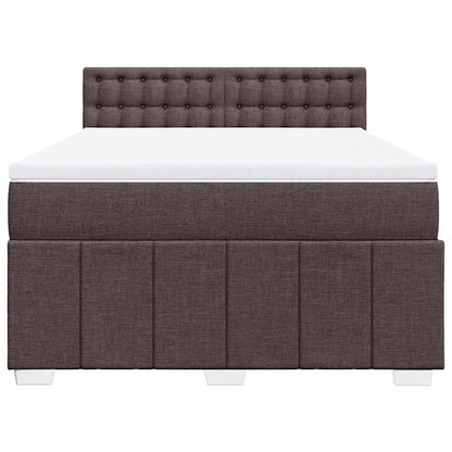 Giroletto a Molle con Materasso Marrone Scuro 140x190cm Tessuto | homemem39