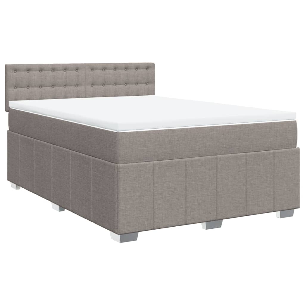 Giroletto a Molle con Materasso Tortora 140x190 cm in Tessuto