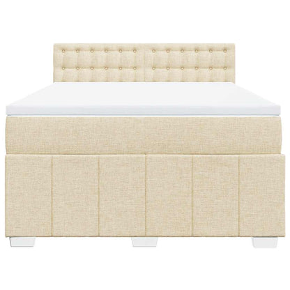 Giroletto a Molle con Materasso Crema 140x19 cm in Tessuto | homemem39