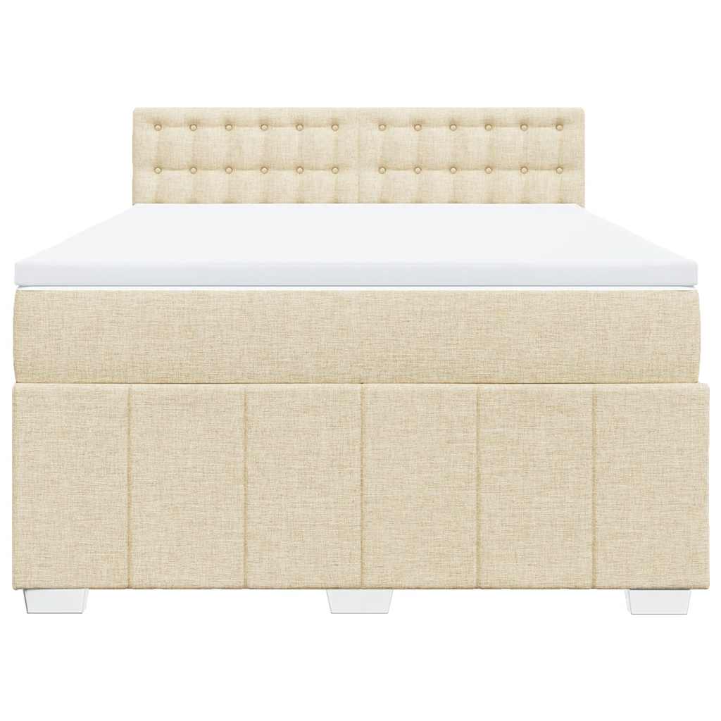 Giroletto a Molle con Materasso Crema 140x19 cm in Tessuto