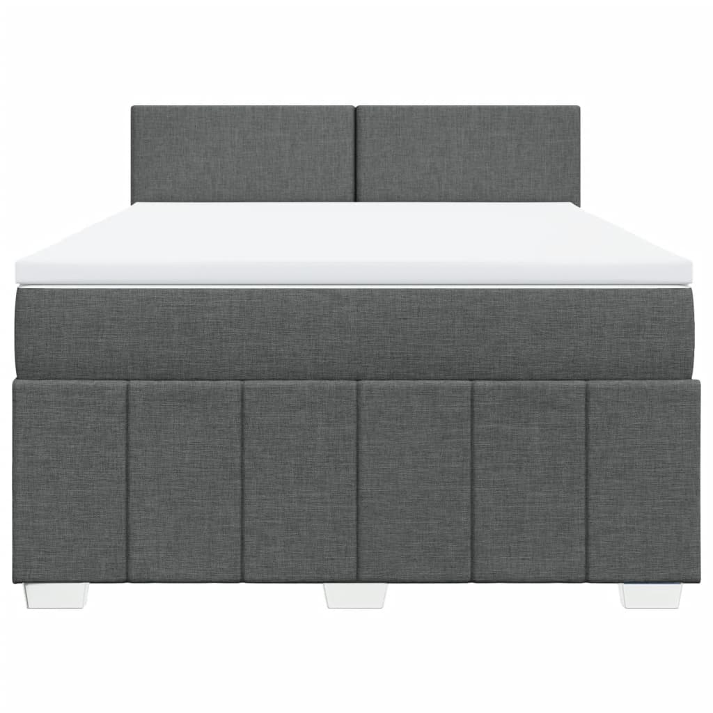 Giroletto a Molle con Materasso Grigio Scuro 140x200cm Tessuto