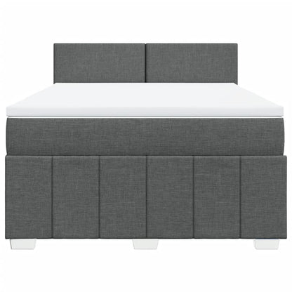 Giroletto a Molle con Materasso Grigio Scuro 140x200cm Tessuto