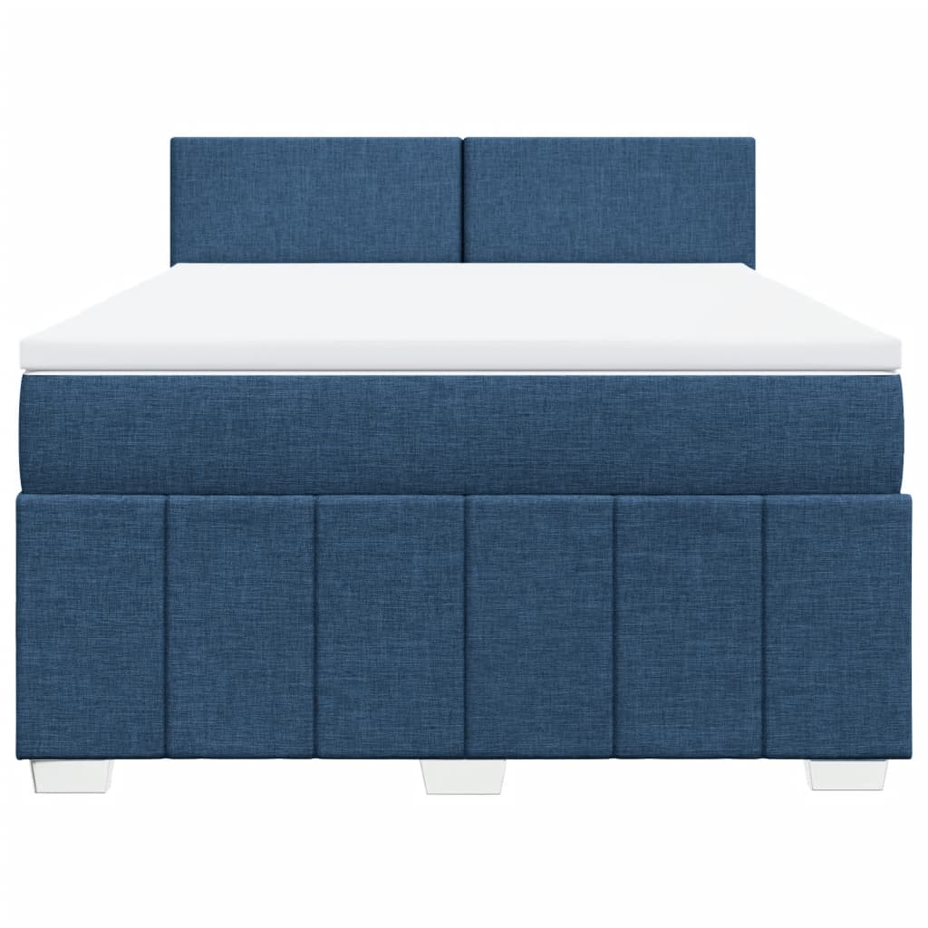 Giroletto a Molle con Materasso Blu 140x200 cm in Tessuto