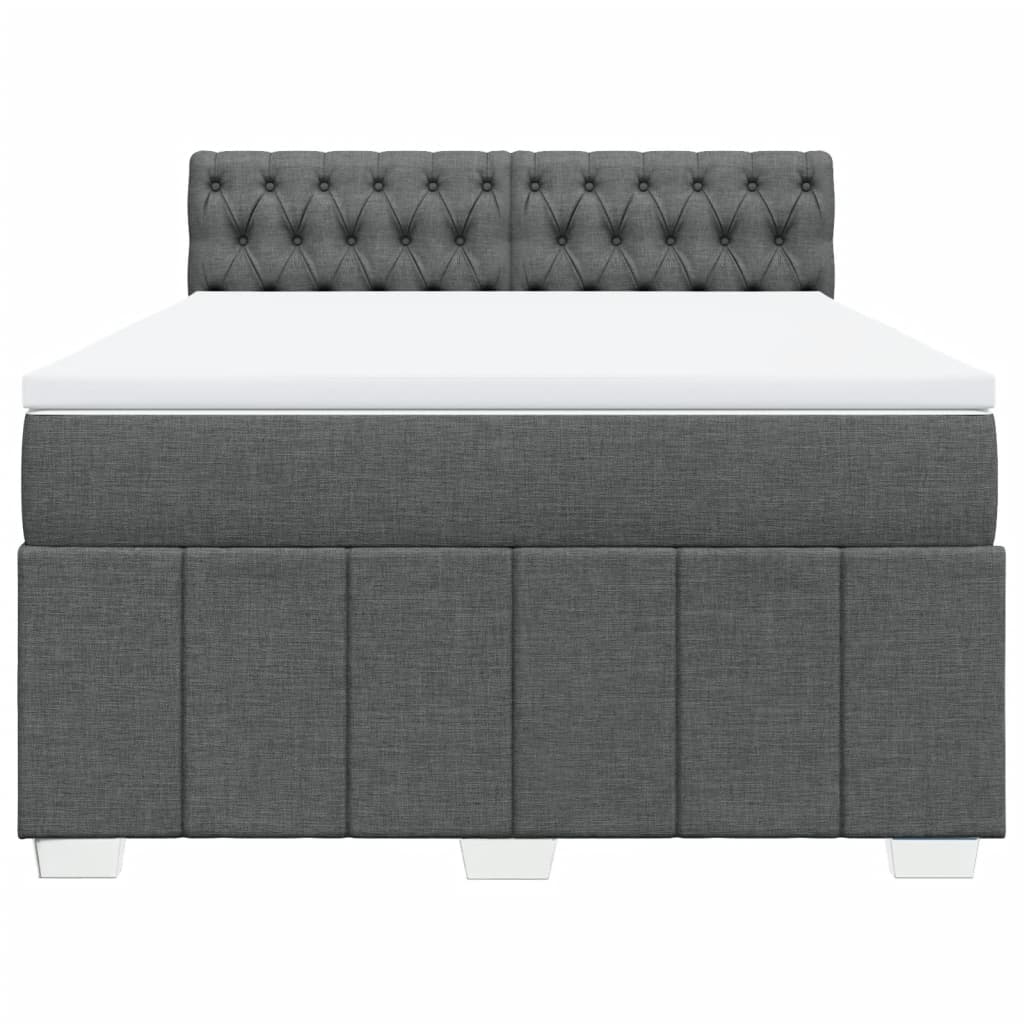 Giroletto a Molle con Materasso Grigio Scuro 140x200cm Tessuto
