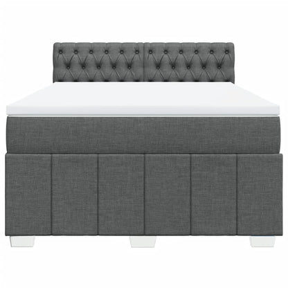 Giroletto a Molle con Materasso Grigio Scuro 140x200cm Tessuto