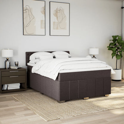 Giroletto a Molle con Materasso Marrone Scuro 140x200cm Tessuto | homemem39