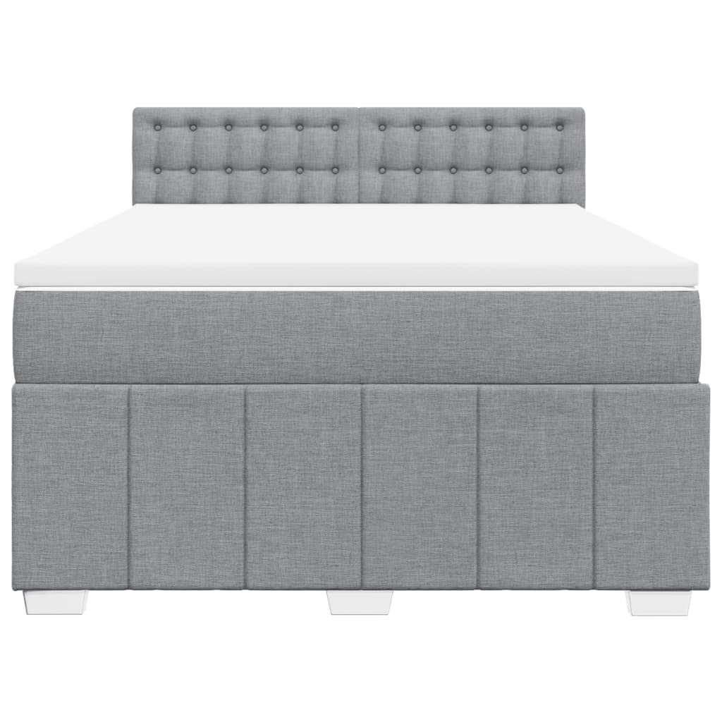 Giroletto a Molle con Materasso Grigio Chiaro 140x200cm Tessuto