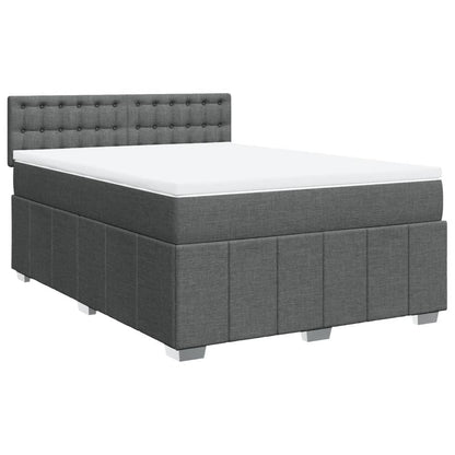 Giroletto a Molle con Materasso Grigio Scuro 140x200cm Tessuto