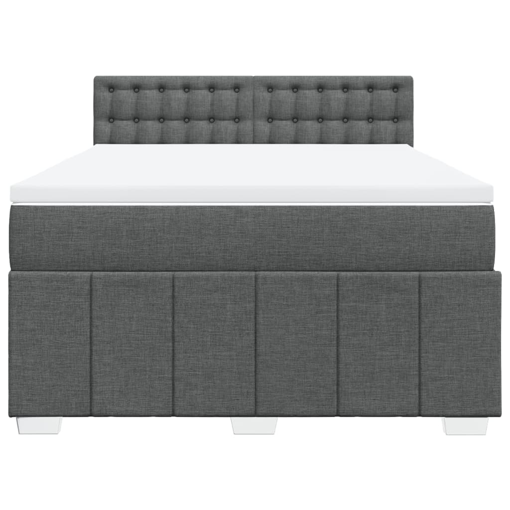 Giroletto a Molle con Materasso Grigio Scuro 140x200cm Tessuto