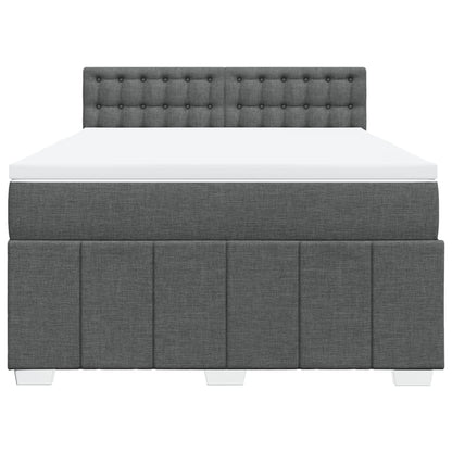 Giroletto a Molle con Materasso Grigio Scuro 140x200cm Tessuto