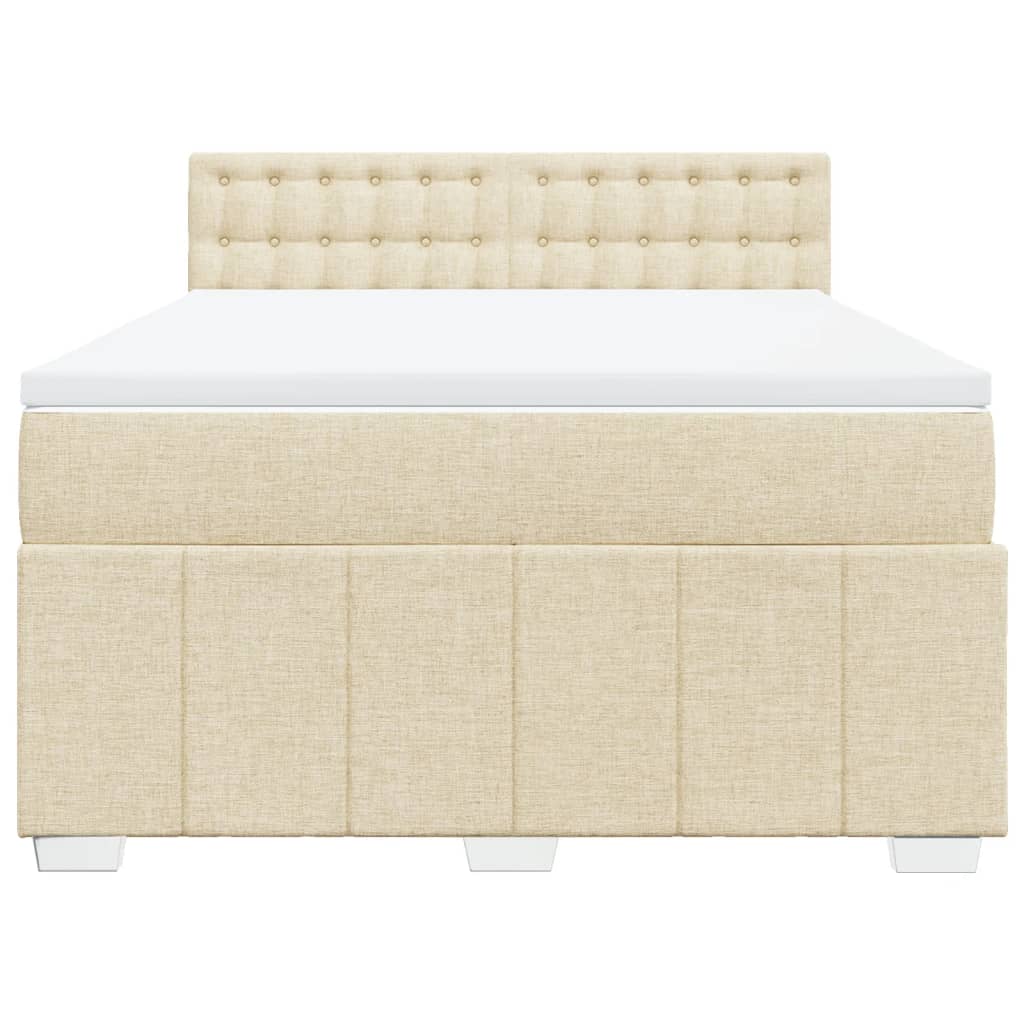 Giroletto a Molle con Materasso Crema 140x200 cm in Tessuto | homemem39