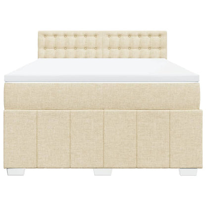 Giroletto a Molle con Materasso Crema 140x200 cm in Tessuto | homemem39