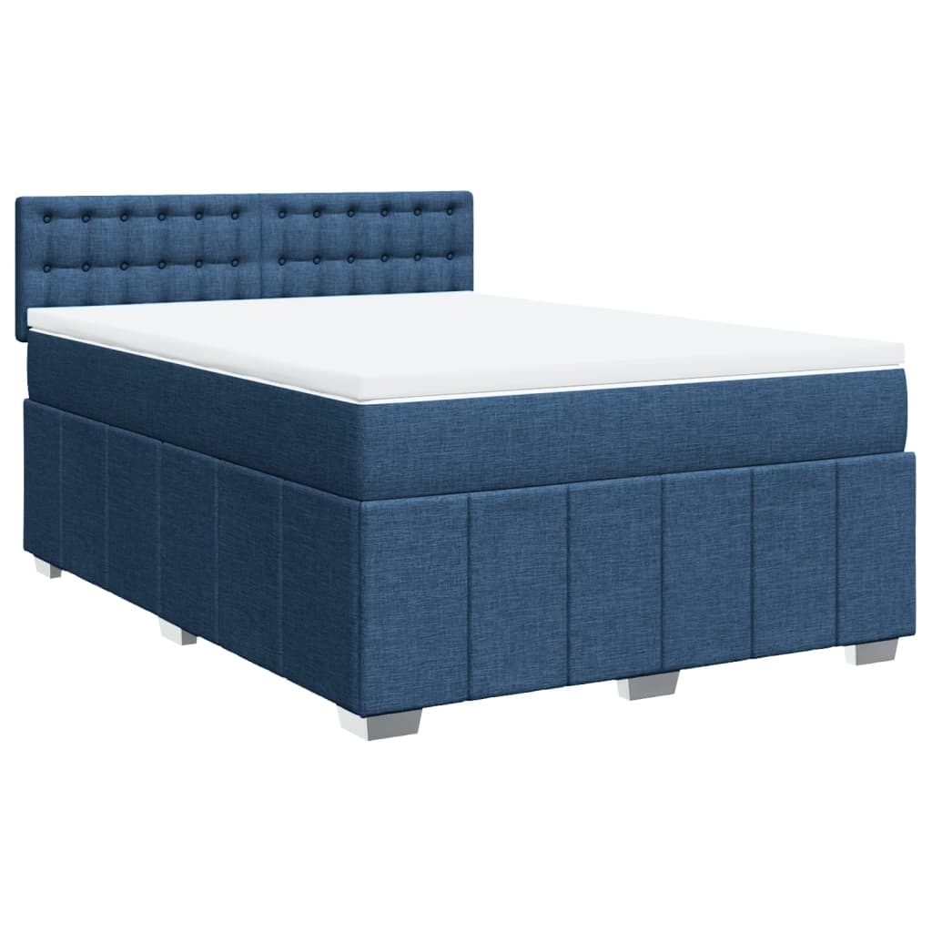 Giroletto a Molle con Materasso Blu 140x200 cm in Tessuto | homemem39