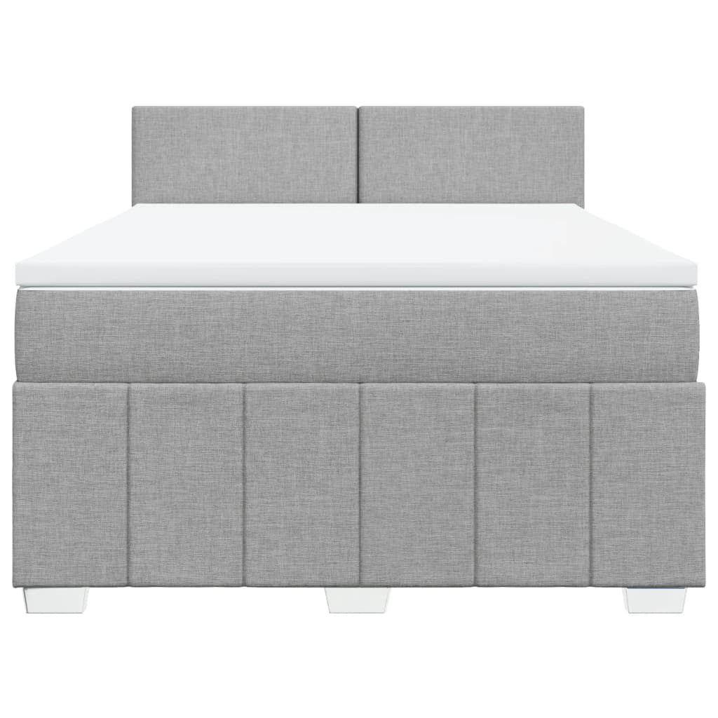 Giroletto a Molle con Materasso Grigio Chiaro 160x200cm Tessuto