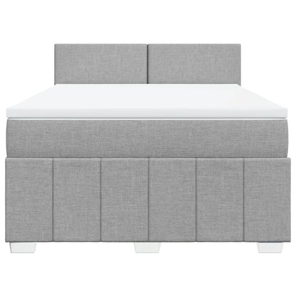 Giroletto a Molle con Materasso Grigio Chiaro 160x200cm Tessuto