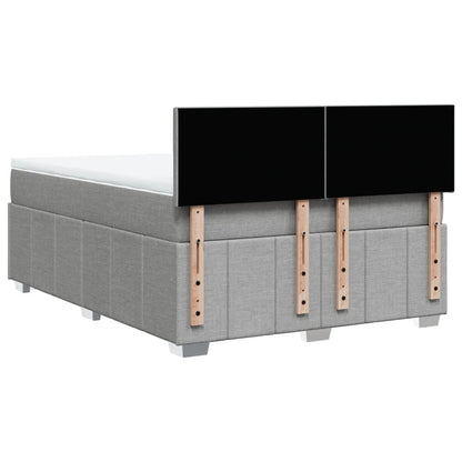 Giroletto a Molle con Materasso Grigio Chiaro 160x200cm Tessuto
