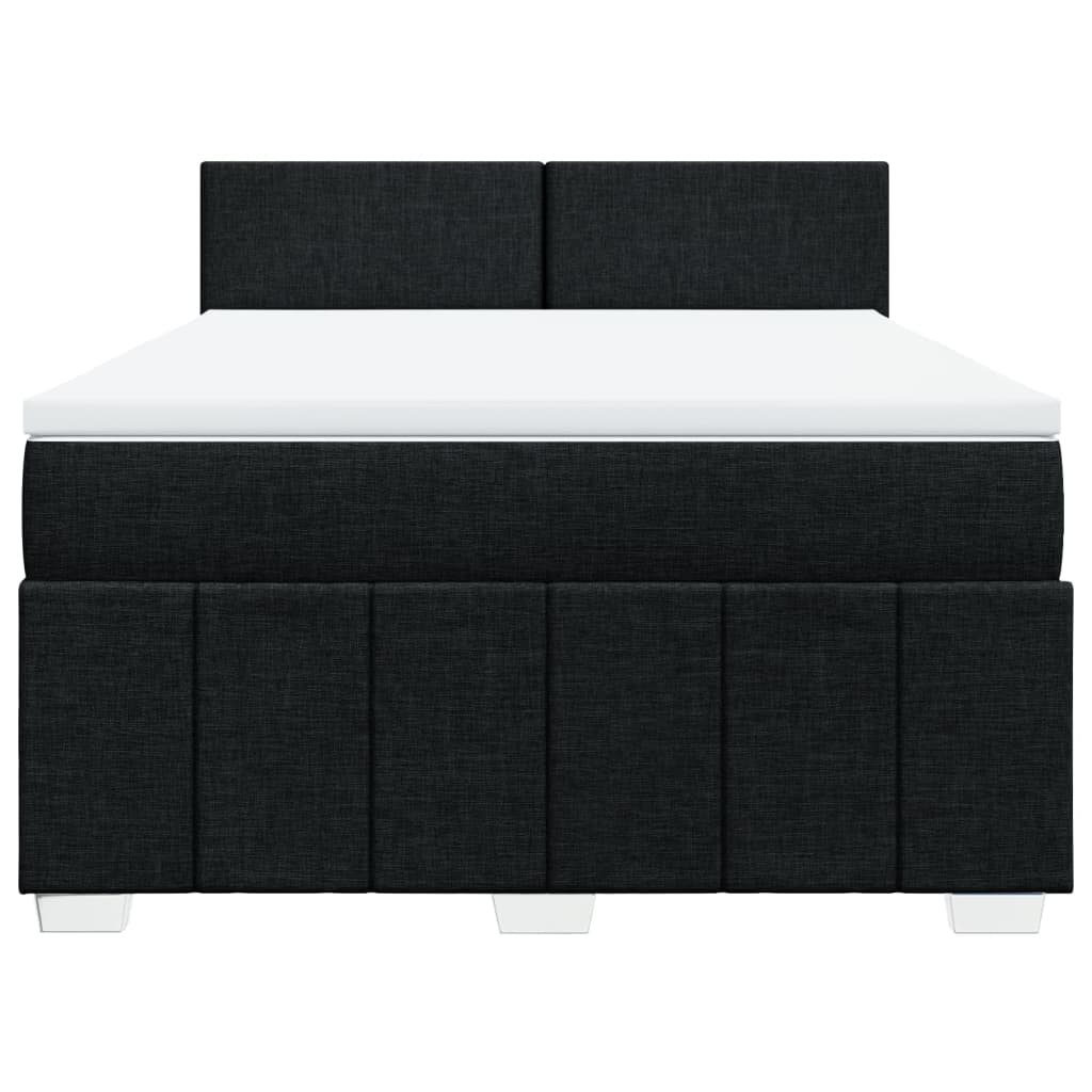 Giroletto a Molle con Materasso Nero 160x200 cm in Tessuto | homemem39