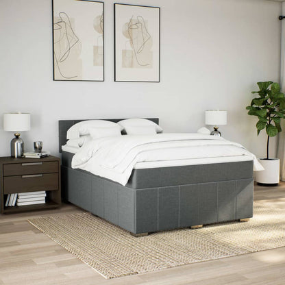 Giroletto a Molle con Materasso Grigio Scuro 160x200 cm Tessuto