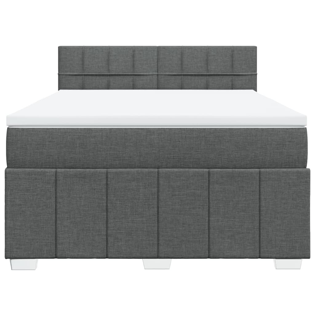 Giroletto a Molle con Materasso Grigio Scuro 160x200 cm Tessuto