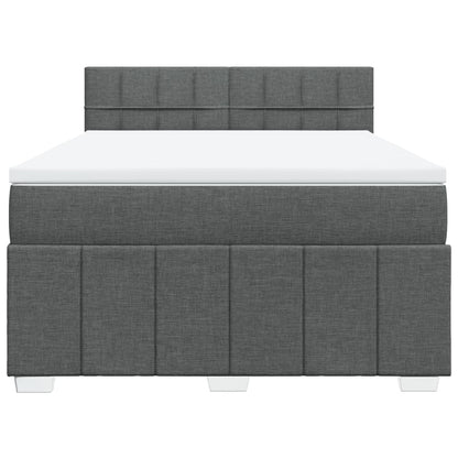 Giroletto a Molle con Materasso Grigio Scuro 160x200 cm Tessuto