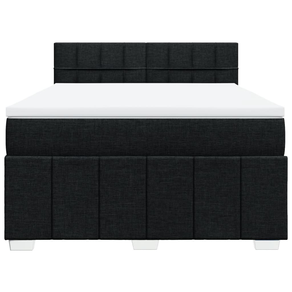 Giroletto a Molle con Materasso Nero 160x200 cm in Tessuto | homemem39