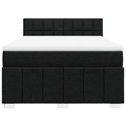 Giroletto a Molle con Materasso Nero 160x200 cm in Tessuto