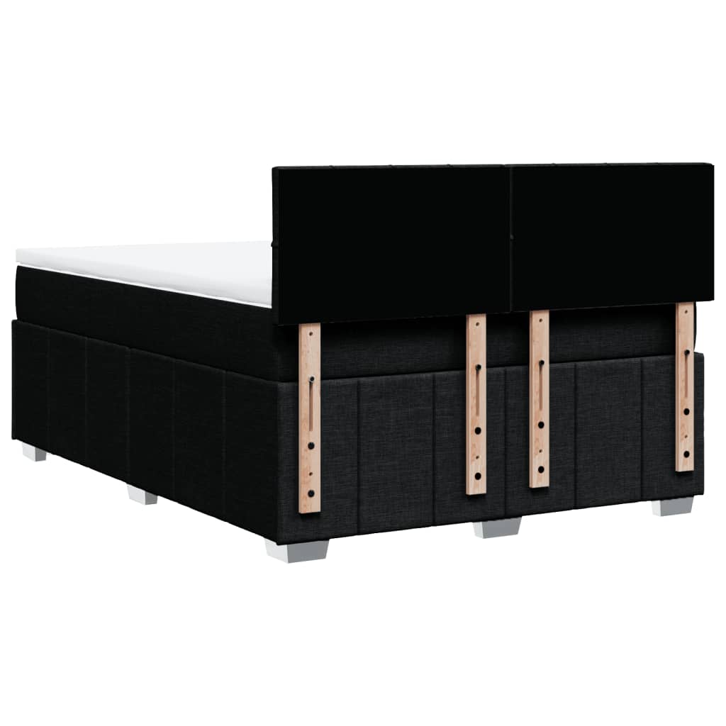 Giroletto a Molle con Materasso Nero 160x200 cm in Tessuto | homemem39