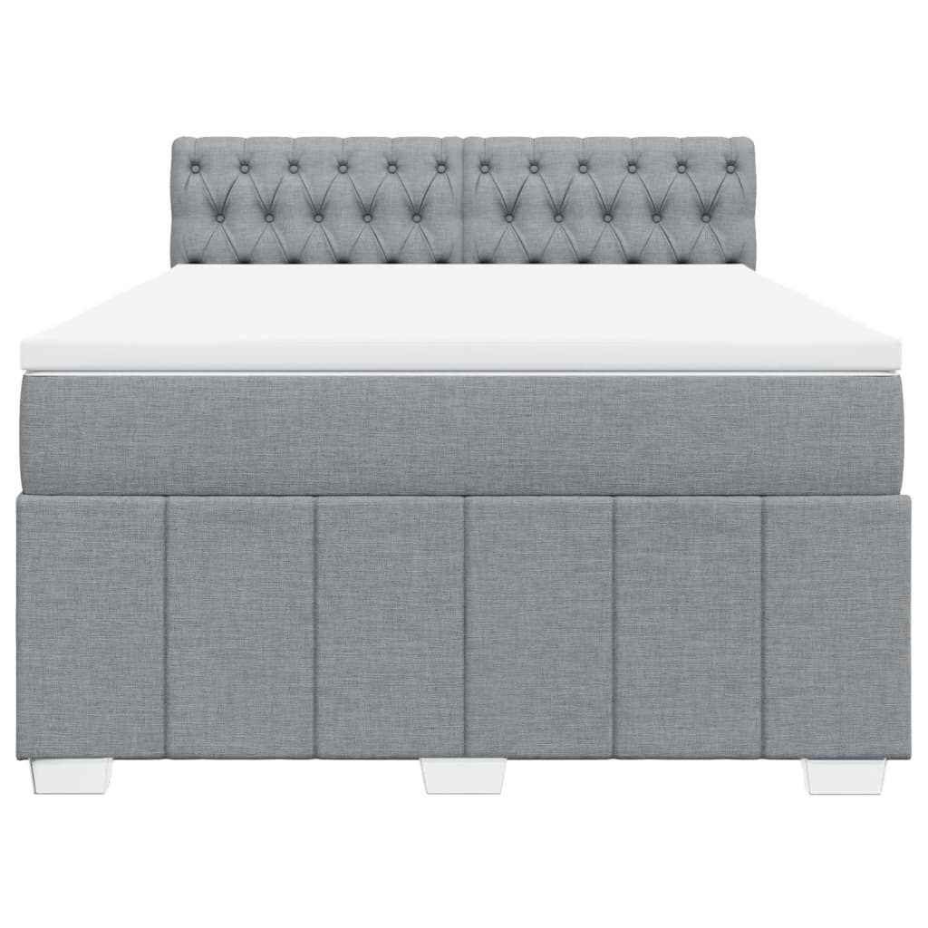 Giroletto a Molle con Materasso Grigio Chiaro 160x200cm Tessuto