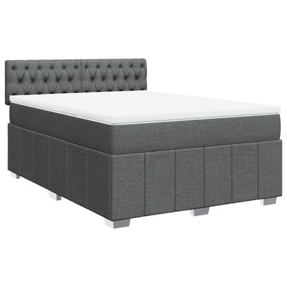 Giroletto a Molle con Materasso Grigio Scuro 160x200 cm Tessuto