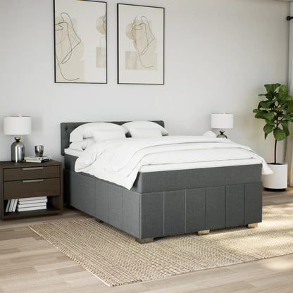 Giroletto a Molle con Materasso Grigio Scuro 160x200 cm Tessuto