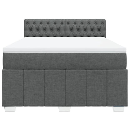 Giroletto a Molle con Materasso Grigio Scuro 160x200 cm Tessuto
