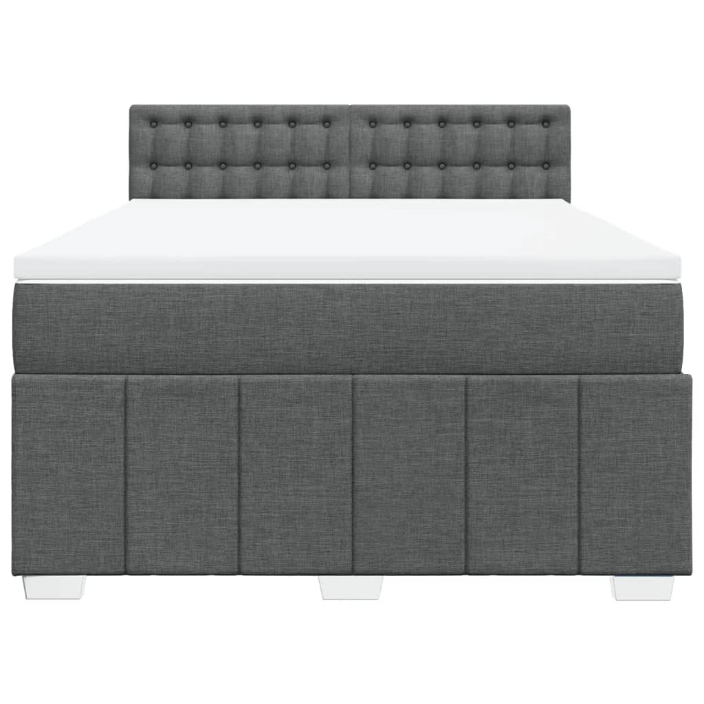 Giroletto a Molle con Materasso Grigio Scuro 160x200 cm Tessuto