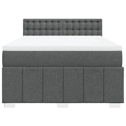 Giroletto a Molle con Materasso Grigio Scuro 160x200 cm Tessuto